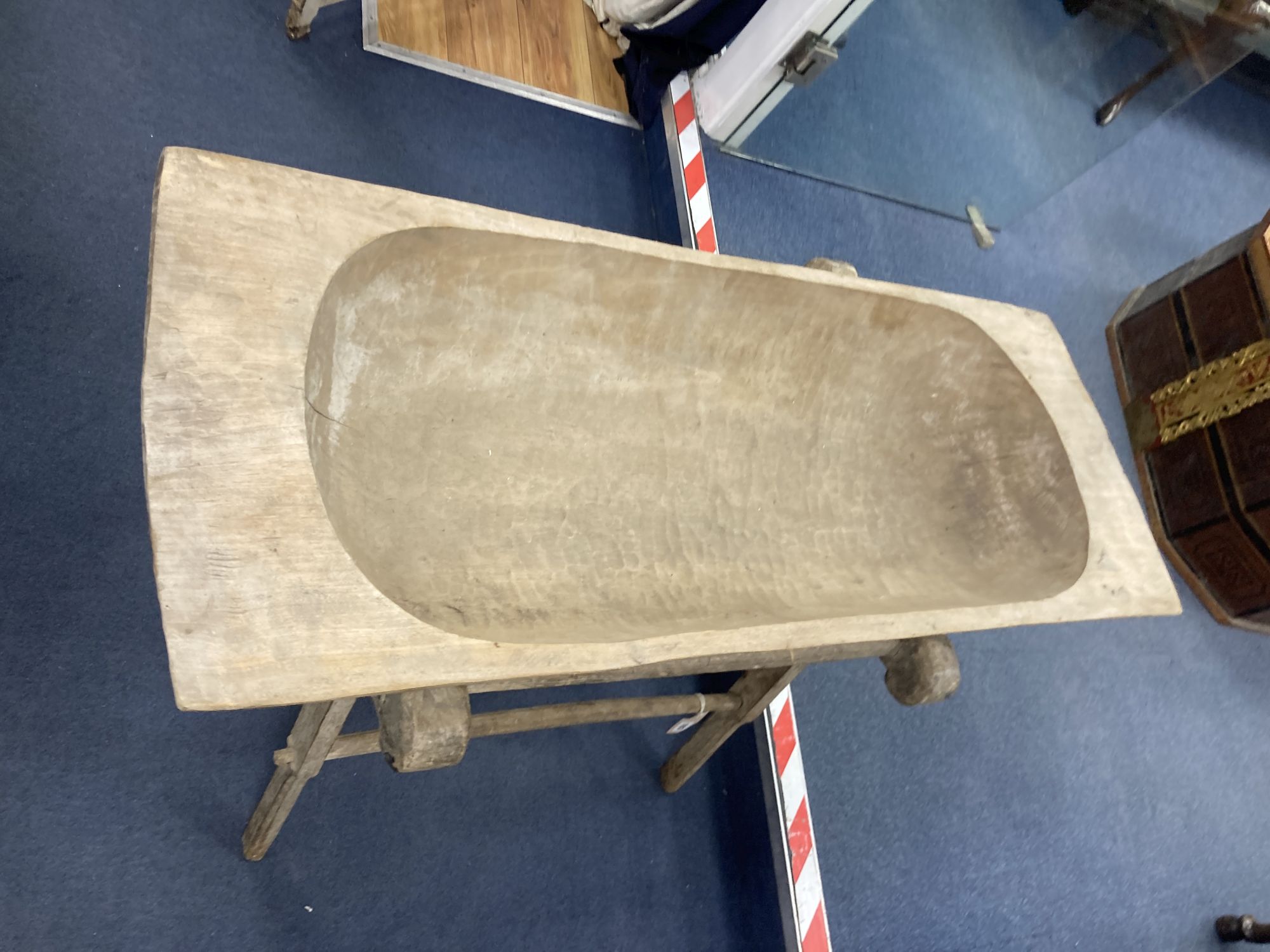 A 19th century flour trough on stand, width 117cm, depth 59cm, height 70cm